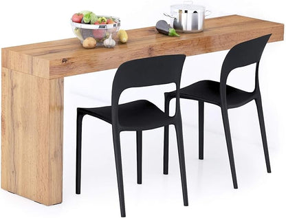 Mobili Fiver, Evolution Dining Table 70.9 x 15.7 in, Rustic Oak with One Leg, Made in Italy