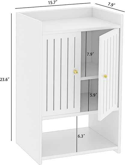 HAYOFAMY Wall Bathroom Storage Cabinet, 4-Tier Medicine Cabinet with Door, Bath Shelf Organizer for Living Room Kitchen Entryway Small Space (7.9" D x 15.7" W x 23.6" H)