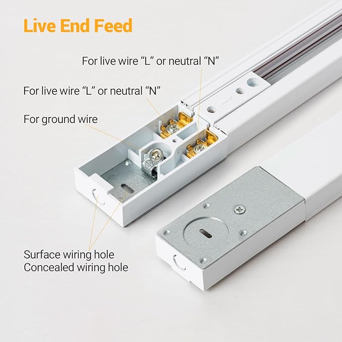 VANoopee 5-Color 6-Light LED Track Lighting Kit with 6.6FT H Type Track Lighting Rail, LED Track Light Heads Dimmable Modern Kitchen Track Lighting Fixtures Ceiling Spotlight, CRI90+ 10W 800lm White