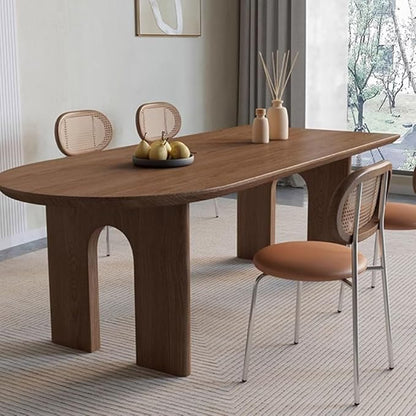 JITUIHOM Dining Desk Simple Home Solid Wood Dining Table Kitchen Integrated Rectangular Wall Semi-Circular Oval Island(S:120CMX70CMX75CM)