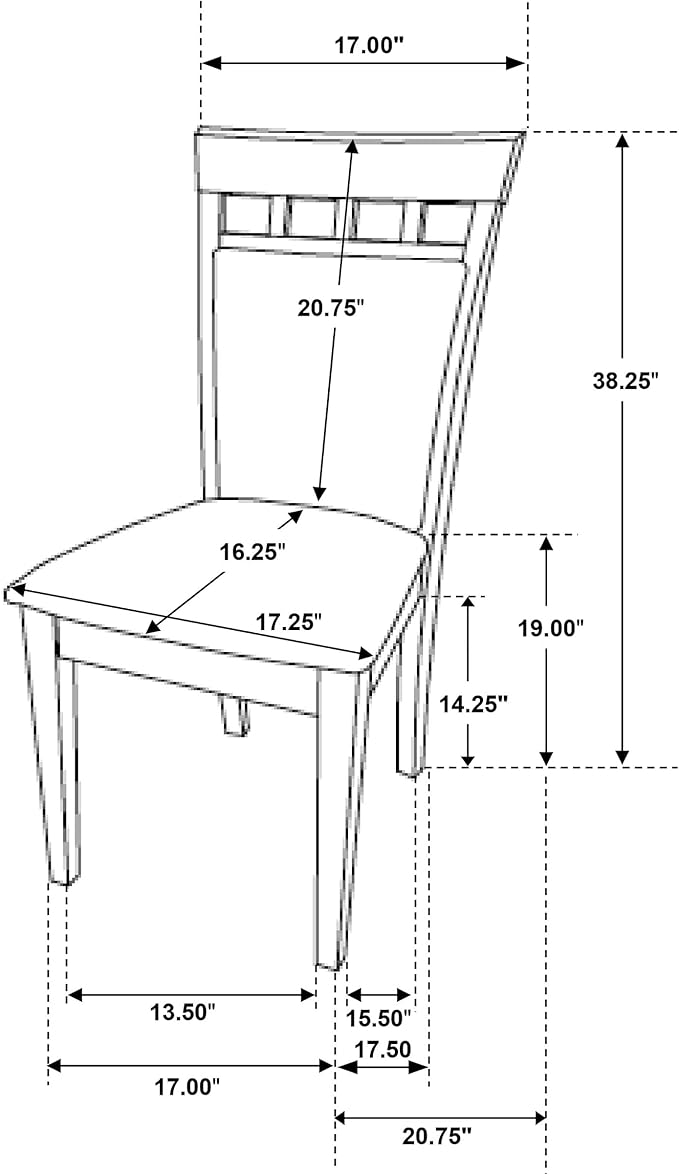 Coaster Home Furnishings - Gabriel - Wood & Fabric - Armless Dining Chairs with Geometric Wooden Back - Home Kitchen & Dining Room - Set of 2 - Cappuccino - 100773