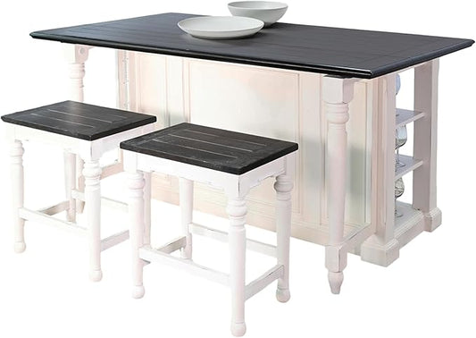 Sunny Designs Carriage House Kitchen Island Set with 13" Drop Leaf
