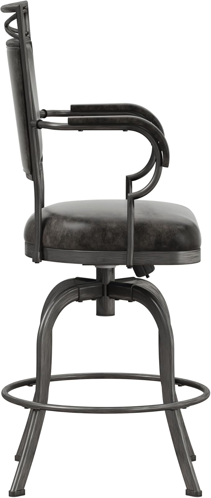 Hillsdale Bridgetown Metal Counter Height Swivel Stool, Pewter
