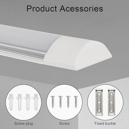4-Pack 4FT LED Batten, Close to Ceiling Light fixtures, 40W, Ultra-Thin Day Light, 4000K, IP20, LED Ceiling Light for Garage, Stores, Warehouse, Office, Corridor, supermarkets, etc.