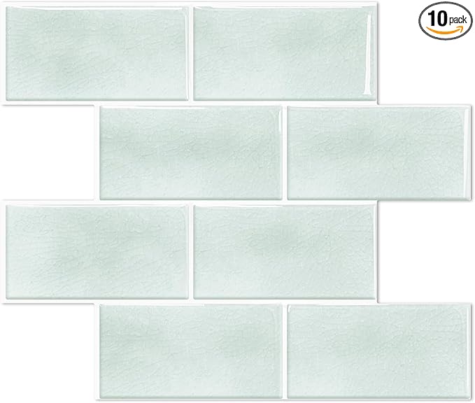 STICKGOO 10-Sheet Subway Tile Peel and Stick Backsplash, Self Adhesive Vinyl Wall Tiles, Stick on Backsplash for Kitchen and Bathroom(Thicker Design)
