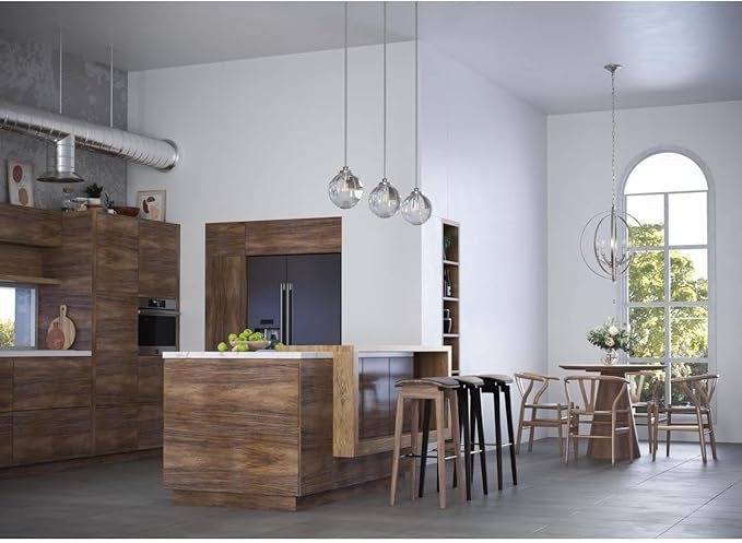 Progress Lighting 1-Light Clear Glass Farmhouse Pendant Light, Penn Collection, Indoor, P5070-104, Polished Nickel