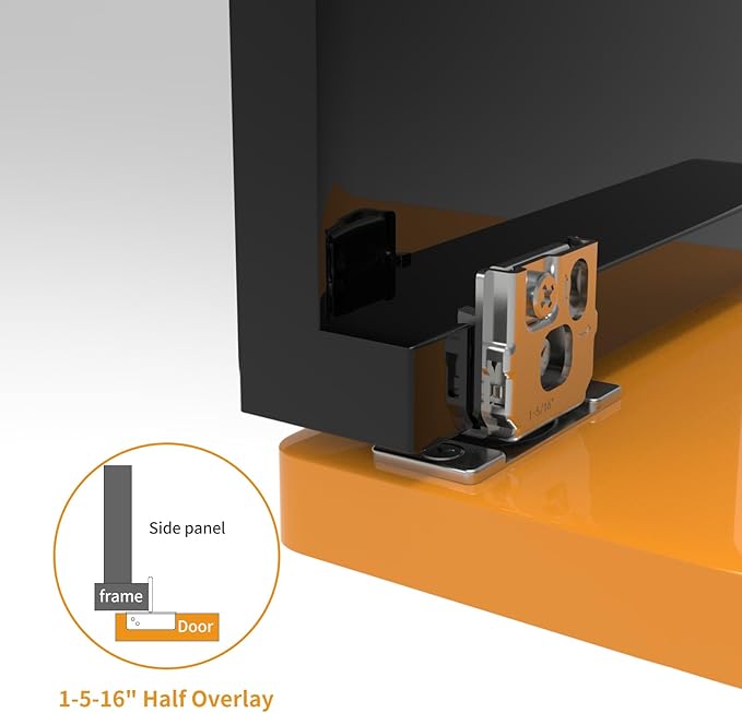 Chibery 60 Pack 1-5/16" Overlay 3D Soft Close Concealed Hinge for Face Frame Door, Smooth Slow Self Closing Hinges, Satin Nickel, Hidden 105° Open Angle Stainless Steel Hinge for Kitchen Cabinet Door