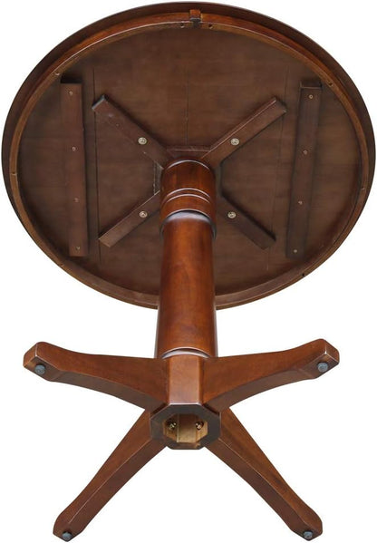 International Concepts 36" Round Top Pedestal Table-34.9" H Dining Table, Espresso