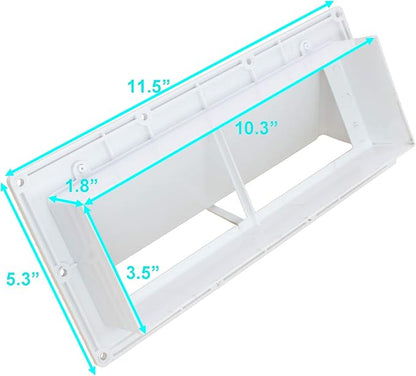 X-Haibei RV Range Hood Exhaust Vent Cover, Stove Bathroom Vent Cover Outside Damper for Motorhome Trailer Camper (White)