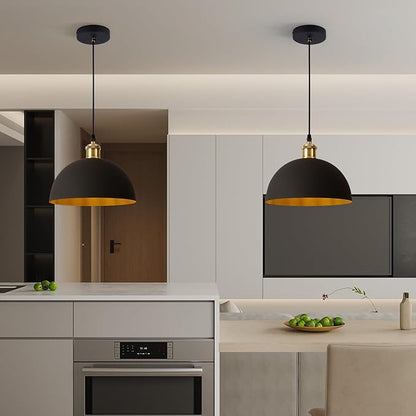 Modern Industrial Black Chandelier 9.8 inches, line Length 78.74 inches, Kitchen Island, Bedroom, Dining Room, Living Room, Hallway