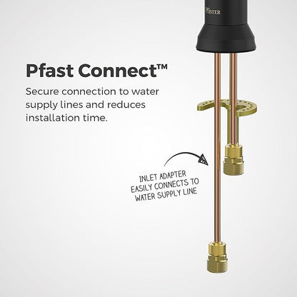 Pfister Capistrano Single Control Lavatory Faucet in Matte Black and Brushed Gold