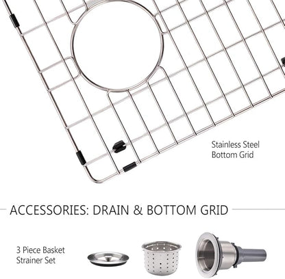Black Undermount Bar Sink, 15 x 17 inch Undermount Kitchen Sink Small Wet Bar 16 Gauge Stainless Steel Single Bowl for Outdoor RV