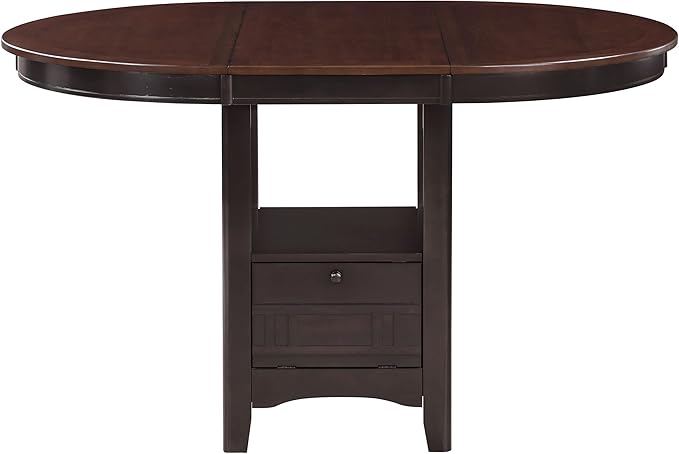 Coaster Home Furnishings - LAVON - 5-Piece Counter Height Dining Set - Oval Extendable Table with Storage & 4 Upholstered Chairs - Dining Room & Kitchen - Light Chestnut - 105278-S5