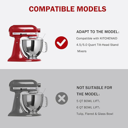 Flex Edge Beater for Kitchenaid 4.5/5 Qt Tilt-Head Mixer – Flexible Silicone Edge Paddle, Auto-Scrape Bowl Scraper, Dishwasher Safe– For Kitchenaid Accessories and Attachments (Black)