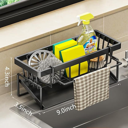 30 inch Kitchen Sink Drop in Stainless Steel Top Mount Sink with Brushed Finish, Single Bowl Workstation Sink with Basket Strainer and Kitchen Sink Caddy Organizer 29.5"D x17.7"W x 8.3"H