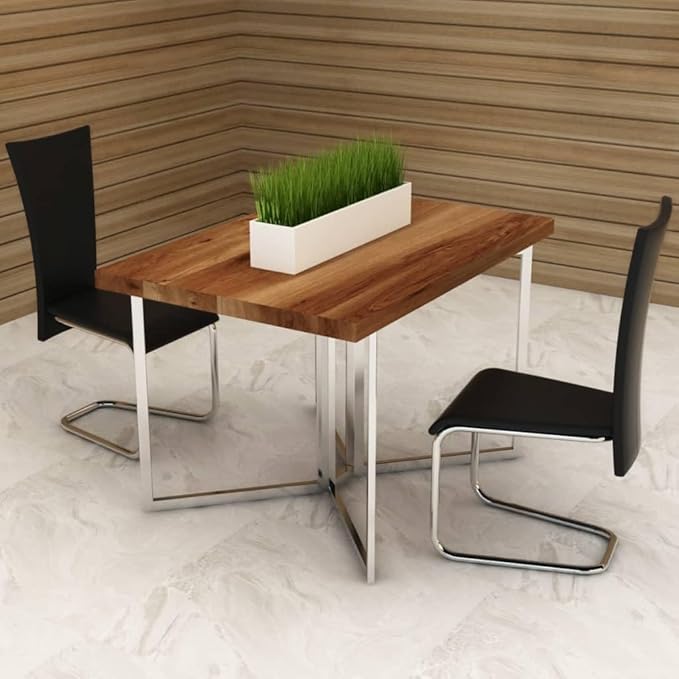 Modern Dining Chair Set of 2 Black Faux Leather Upholstered Chairs with Chrome Legs for Dining Room Kitchen and Restaurant