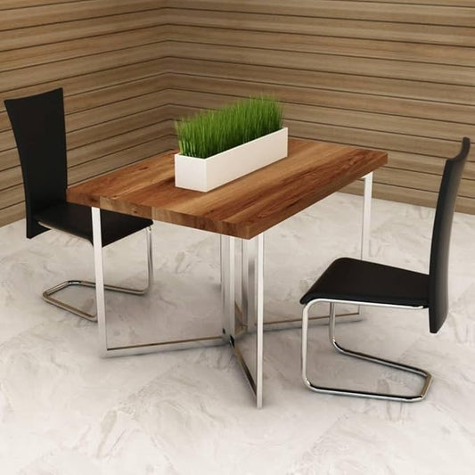 Modern Dining Chair Set of 2 Black Faux Leather Upholstered Chairs with Chrome Legs for Dining Room Kitchen and Restaurant
