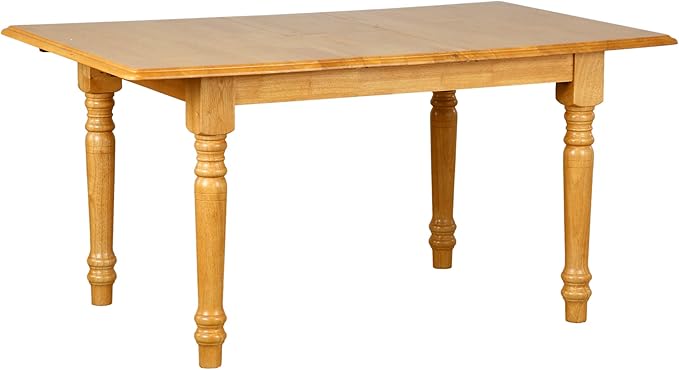 Sunset Trading Selections 48-60" Rectangular Extendable Butterfly Leaf Light Oak Wood | Seats 4, 6 Dining Table, 2 Size Expanding Small to Large (PK-TLB3660-LO)