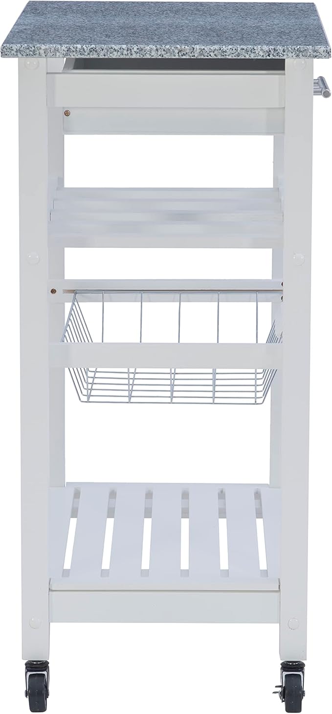 Linon Kitchen Island, White, 22.88 x 15.75 x 33.88