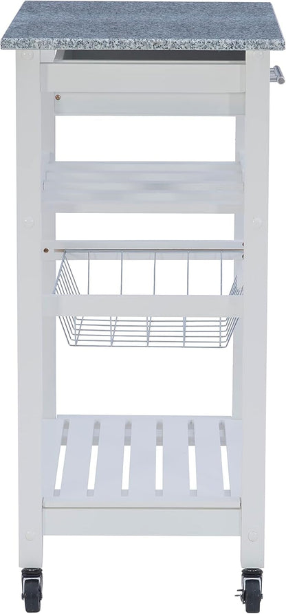 Linon Kitchen Island, White, 22.88 x 15.75 x 33.88