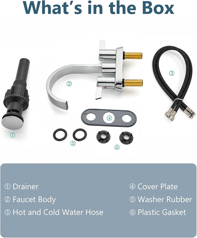 Aolemi Bathroom Faucets for Sink 3 Hole,4 Inch Centerset Waterfall Faucet 2 Handle for Bathroom Sink with Pop-Up Drain and Supply Lines Polish Chrome
