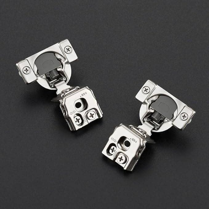 60 Pack 30 Pairs 1-3/8 inch Overlay Soft Close Hinges for Kitchen Cabinet Hinges Satin Nickel Hidden Hinges Stainless Steel Concealed Hinge self Closing