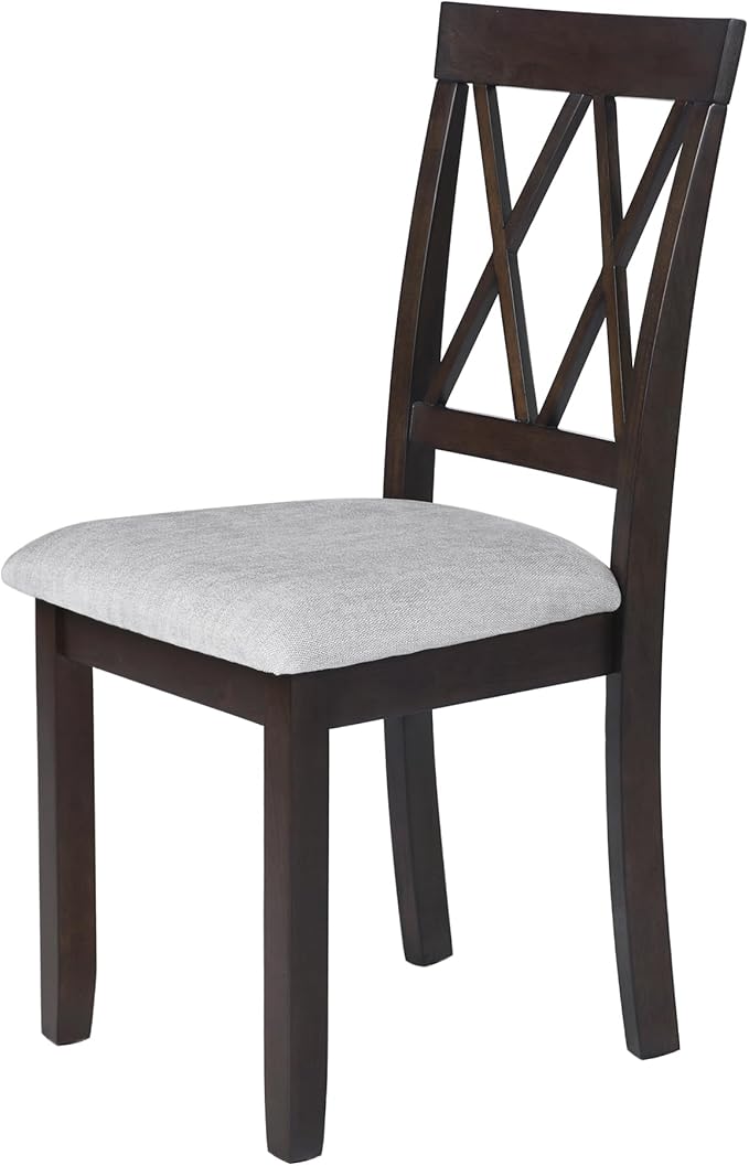Ball & Cast 5-Piece Farmhouse Drop Leaf Folding Dining Table with Chairs, 29.57"~45.67" Extendable Table w/4pcs Backrest Dining-Chair, Foldable Kitchen Breakfast Set for 4,Space Saving,Espresso