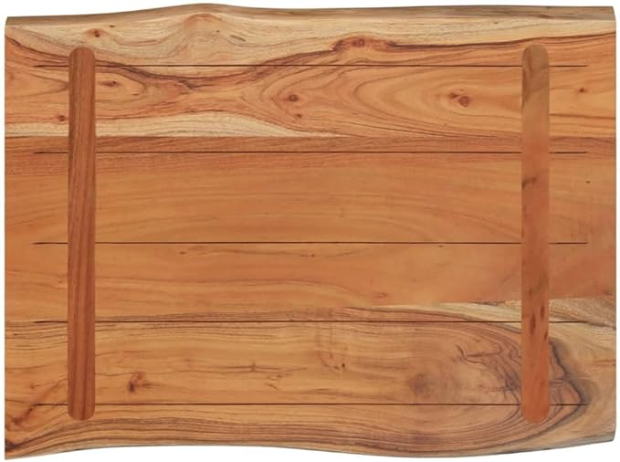 Solid Acacia Wood Tabletop 20x16 inch Rustic Live Edge Countertop Butcher Block Wooden Desktop Dining Kitchen Bar Cafe Workspace