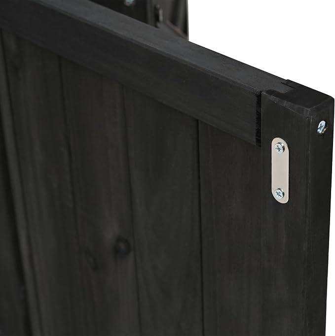 YOPTO Outdoor Kitchen Island Fir Wood Kitchen Island with Stainless Steel Top,Ample Storage Space,Towel and Spice Racks and a Bottle Opener for Outdoor,Black