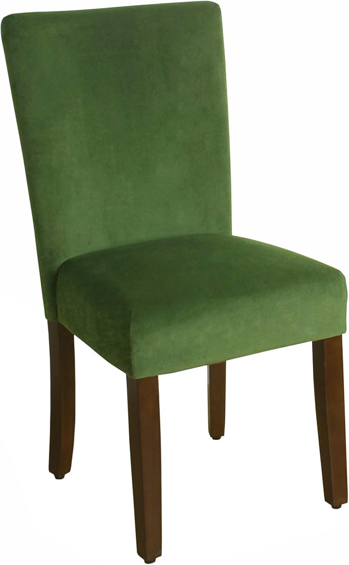 HomePop Parsons Classic Upholstered Accent Dining Chair, Set of 2, Dark Green Velvet