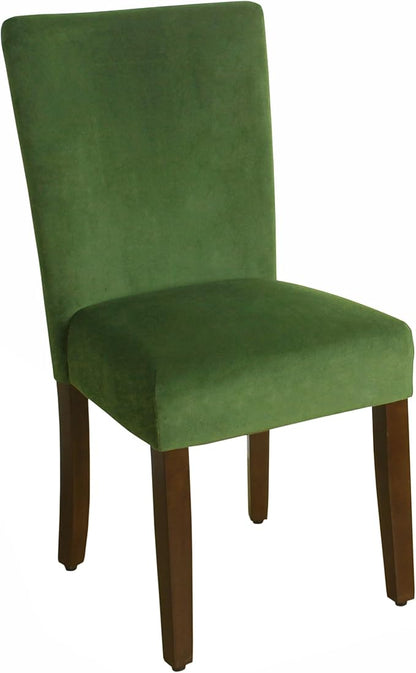 HomePop Parsons Classic Upholstered Accent Dining Chair, Set of 2, Dark Green Velvet
