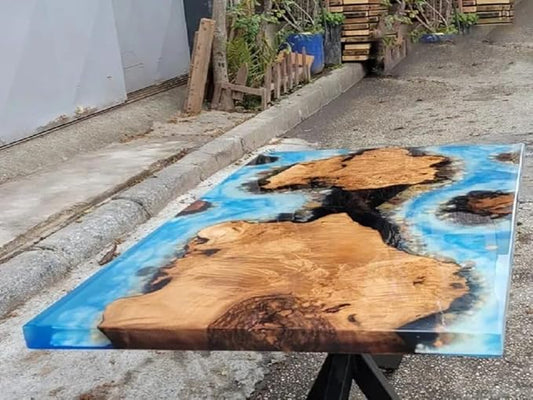 RESINHOMEFURNITURE Blue Ocean and Island Design Epoxy Resin Dining Table Living Room Table Conference Table Meeting Table Kitchen Table Hallway Table Entryway Table Side Table Home Décor