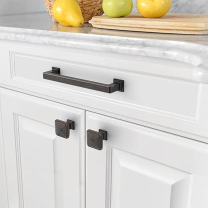 Amerdeco 10 Pack Oil Rubbed Bronze Cabinet Pulls 5 Inch(128MM) Hole Centers Kitchen Cabinet Handles Cabinet Hardware Kitchen Handles for Cabinets Cupboard Handles Drawer Pulls ZH0019