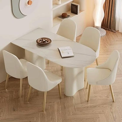 Dining Table Coffee Table Slate Island Dining Table Modern Simple Dining Table Cream Style Home Dining Table Party Table Negotiation Table Kitchen Table Dining Room Table (Size : M:140 * 80 * 75cm)