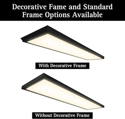 Ultralux 2x4 ft Surface Mount Ceiling Light Panel – Slim, Edge Lit, Flush Mount Flat Panel for Kitchen, Home & Office - TRIAC Dimmable, 3CCT Adjustable Color Temperature (Matte Black, 1 Pack)