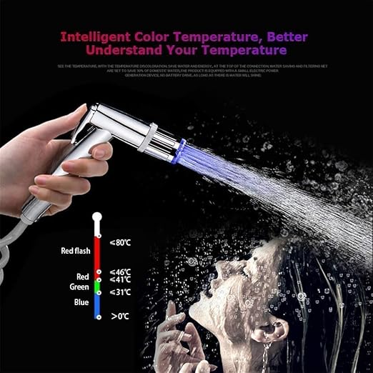 SNOMYRS 7-Color Change Automatically LED Water Faucet Light - Color Changing Tap for Kitchen and Bathroom (7 Color-3PC)