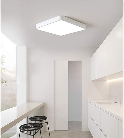 Ganeed LED Flush Mount Ceiling Light,15.7 inch 36W Modern Ceiling Lamp Square,6500K Cool White Lighting Fixture for Living Room/Kitchen/Bedroom/Dining Room,White