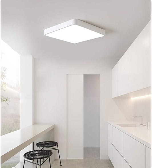 Ganeed LED Flush Mount Ceiling Light,15.7 inch 36W Modern Ceiling Lamp Square,6500K Cool White Lighting Fixture for Living Room/Kitchen/Bedroom/Dining Room,White