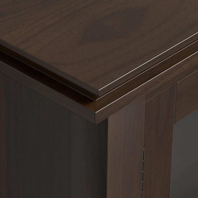 SIMPLIHOME Artisan Storage Cabinet - 38 inch Wide Solid Wood Medium Cabinet in Tobacco Brown, Transitional Accent Cabinet for Living Room or Dining Room with Glass Doors and Adjustable Shelves