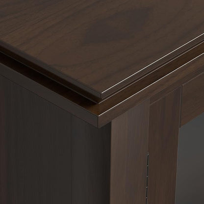 SIMPLIHOME Artisan Storage Cabinet - 38 inch Wide Solid Wood Medium Cabinet in Tobacco Brown, Transitional Accent Cabinet for Living Room or Dining Room with Glass Doors and Adjustable Shelves