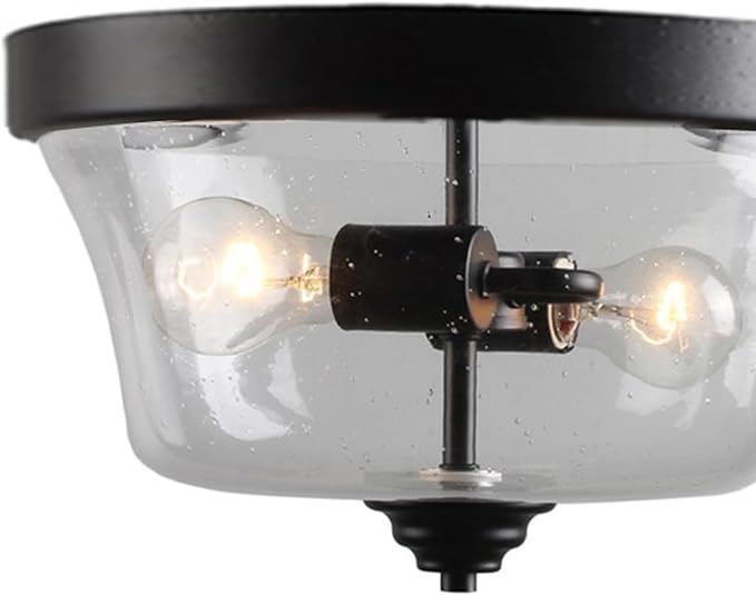 Minka Lavery 4927-66A Shyloh Flush Mount, 2-Light, 120 Total Watts, 13.75-in H x 7.75-in W, Coal Black