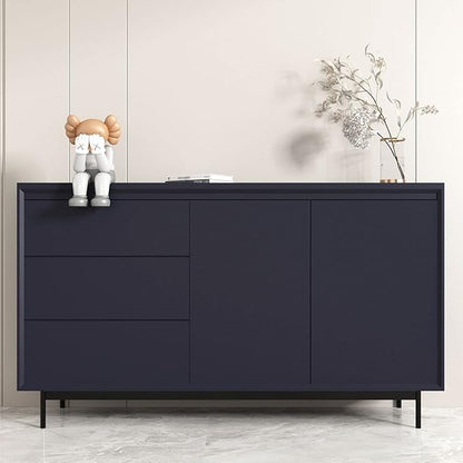 decotalk 24x200 inch Dark Blue Peel and Stick Wallpaper Adhesive Solid Color Kitchen Cabinet Vinyl wrap Waterproof Peel and Stick Contact Paper for cabinets Dark Blue wall Paper Removable