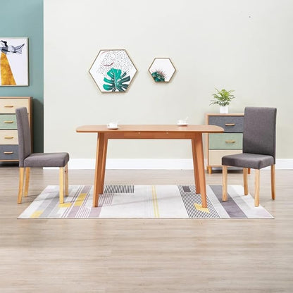 2-Pack Taupe Fabric Dining Chairs with Rubber Wood Frame, Modern Farmhouse Kitchen Chairs 16.5x20.1x37.4 Inch Soft Upholstered Seats for Dining Room Furniture