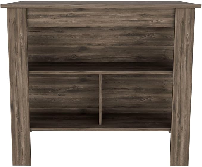 Kitchen Island Kitchen Table 35" H Four Legs with 3 Open Storage Shelves Wide Top for Meal Prep Spacious Leg Room Practical(Gray White)