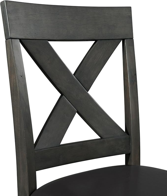 HomeStock Counter Height Chairs Set - Gray Side Chairs for Kitchen Island - Modern Dining Room Seating
