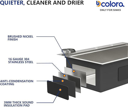 Dcolora 33x22 Drop In Workstation Stainless Steel Kitchen Sink 16 Gauge 304 Large Single Bowl Topmount Sinks with Accessories, Round Corner 33"x22"x10" #DC-T7741