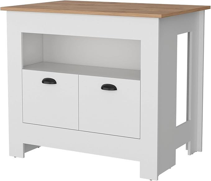 GOWE White 2-Door Kitchen Island