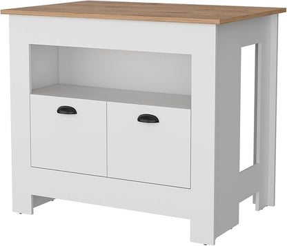 GOWE White 2-Door Kitchen Island
