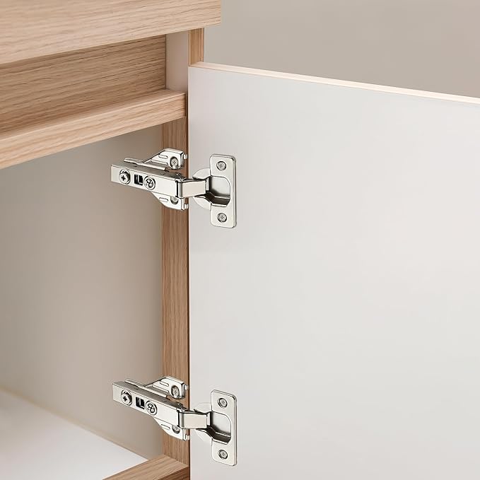 Ravinte 30 Pairs 60 Packs Full Overlay Cabinet Door Hinges,105 Degree Adjustable Concealed Kitchen Cabinet Hinges Soft Close for Face Frame Cabinet