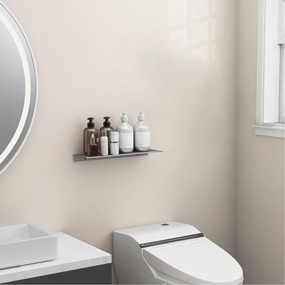 Danpoo Metal Wall Shelf, Small Floating Shelf Bathroom Wall Shelf, 16" Display Shelves for Wall Storage, Grey